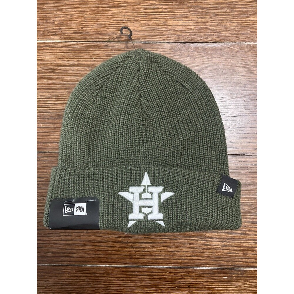 New Era Houston Astros Green Merino Wool Knit Winter Hat Beanie NWT OSFM MLB